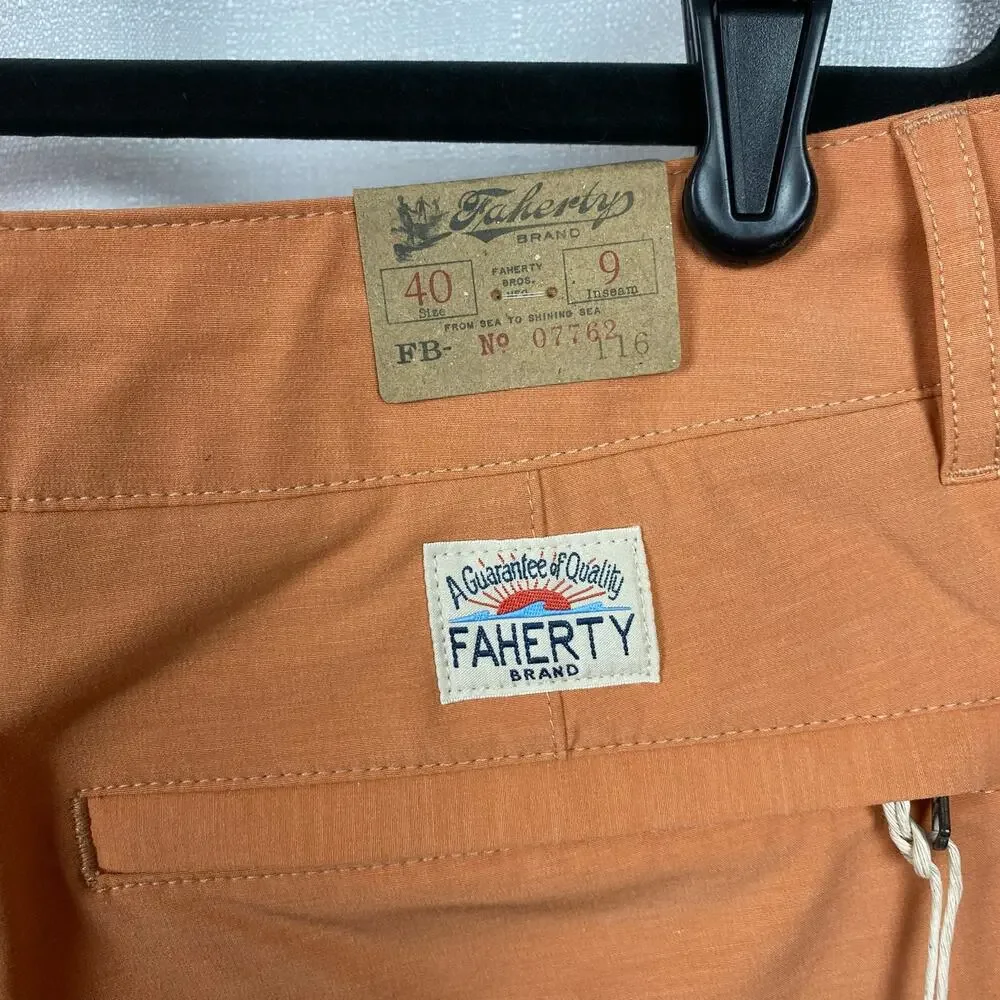 Faherty Antique Orange All Day Shorts Sz.40 NWT